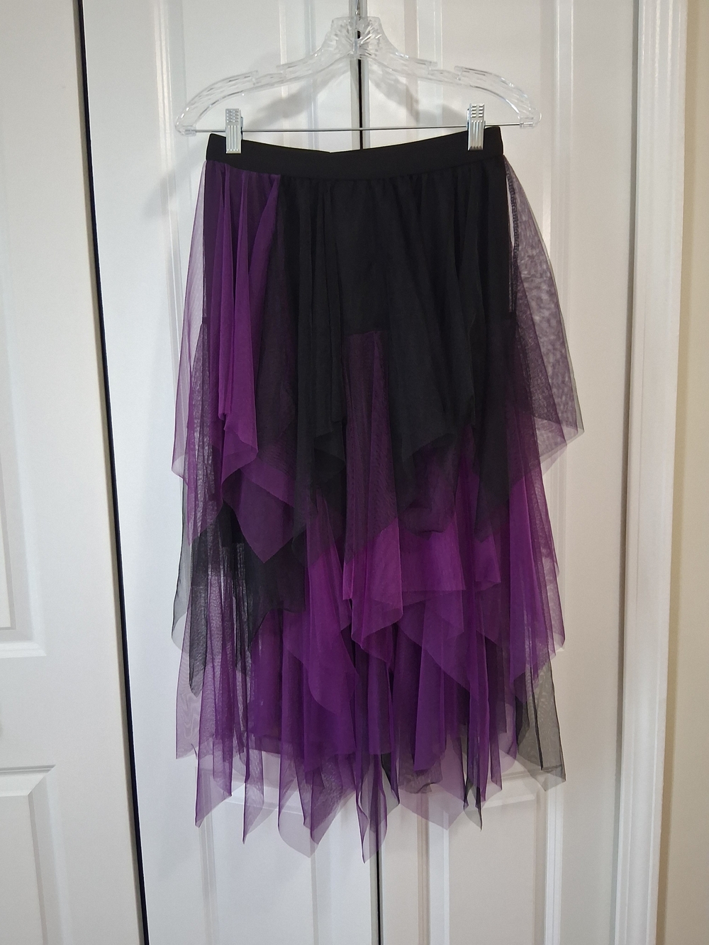 Purple and Black Layered Tulle Skirt